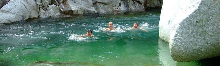 Swimming in the river Le Gardon