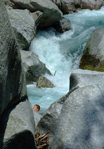 Swimming in the river Le Gardon