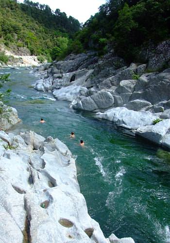 Swimming in the river Le Gardon