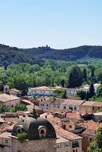 View of Anduze, with the Castle Tornac in the background